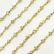 Natural Zircon Gold Plated Wire Chain